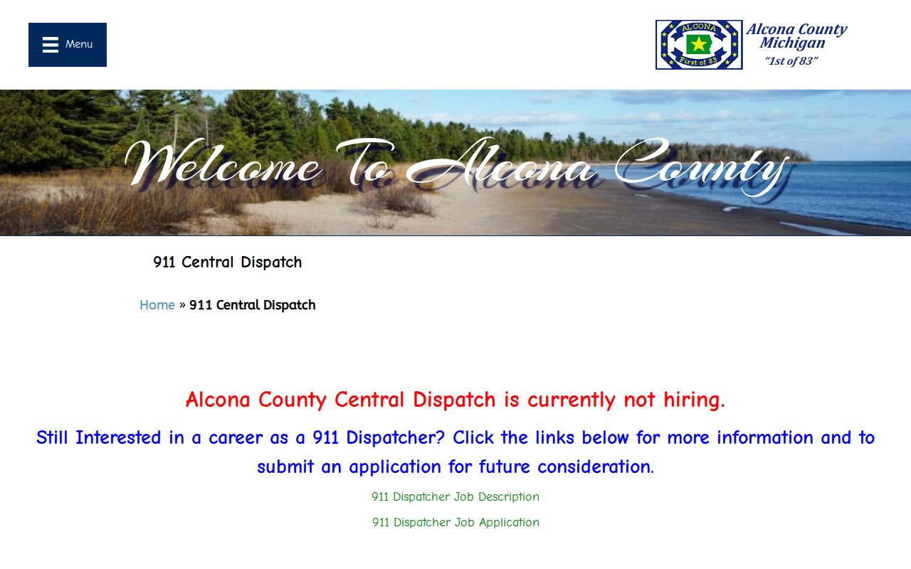 Alcona County Central Dispatch official emergency alert information